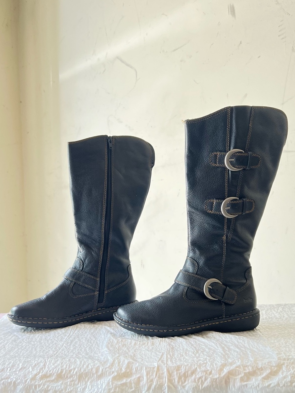 Bolo Black Buckle Tall Boots